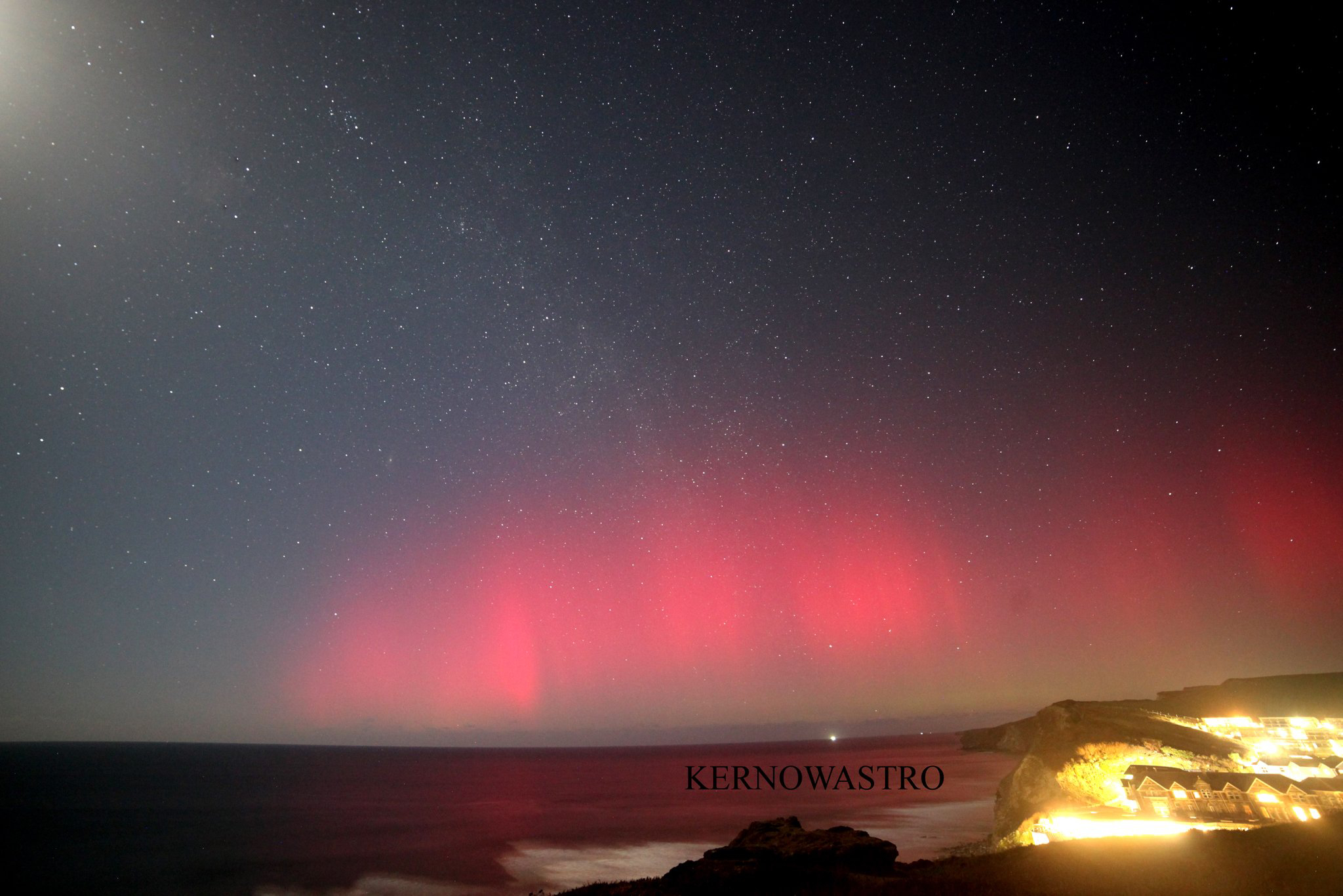 Rare sighting of Northern Lights in Cornwall